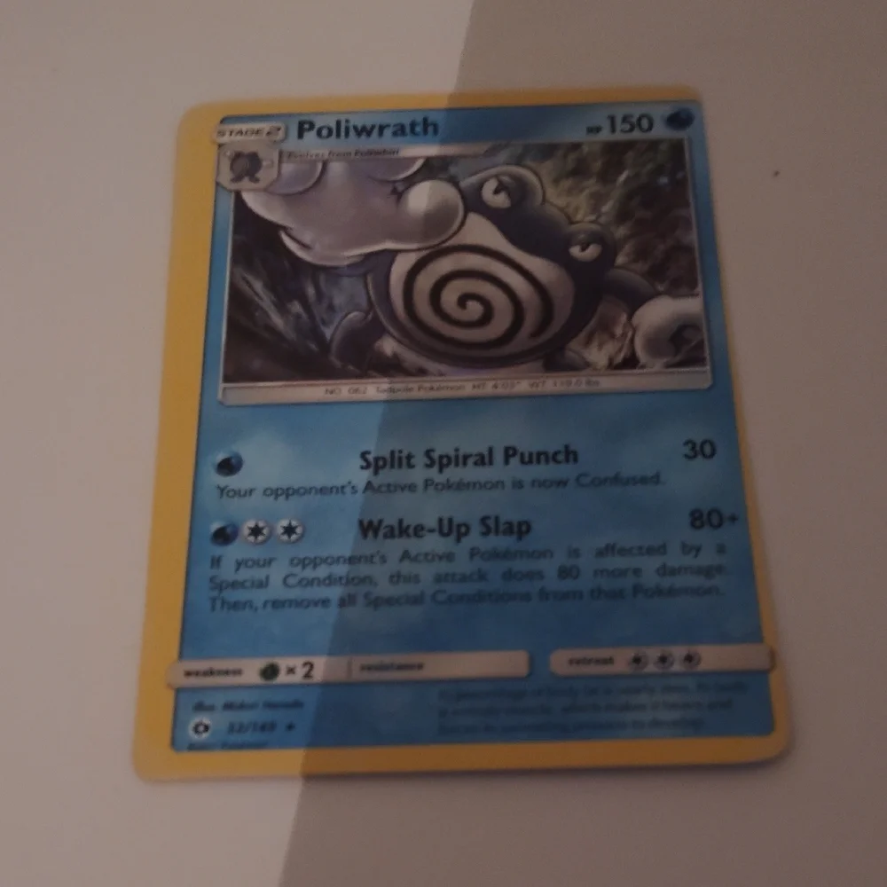 Poliwrath Card# 32/149 Reverse Halo Half Art Midori Haroda (Miscut) Shadowless - Picture 4 of 9